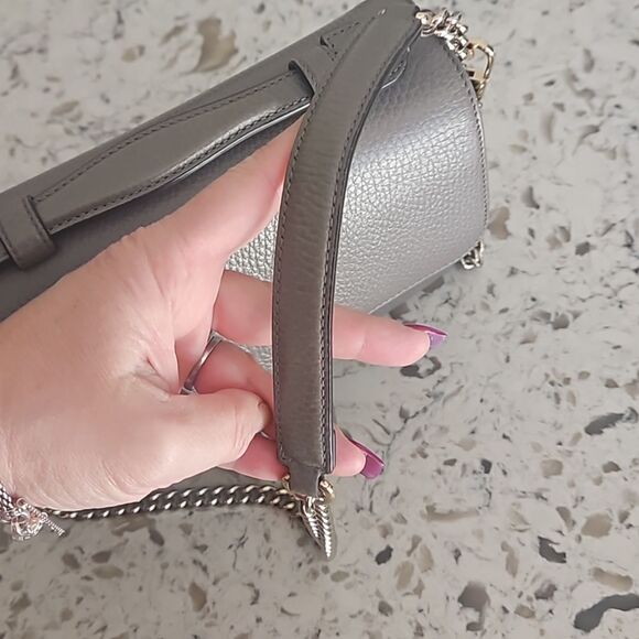 Gucci Taupe Pebbled Leather Shoulder Bag with COA - Picture 8 of 17